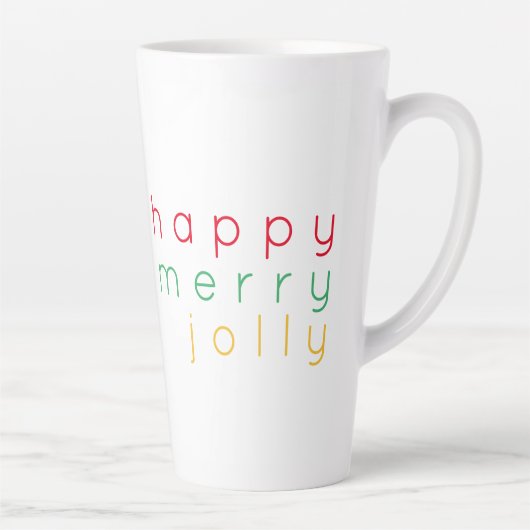 HAPPY MERRY JOLLY 背の高いラテマグ カフェラテマグ (右)