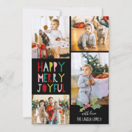 Happy Merry Joyful | クリスマスフォトコラージュ シーズンカード