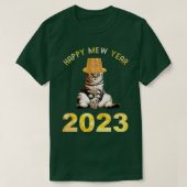 Happy Mew Year 2023 Funny Cat Lover New Year's Eve Tシャツ (デザイン正面)