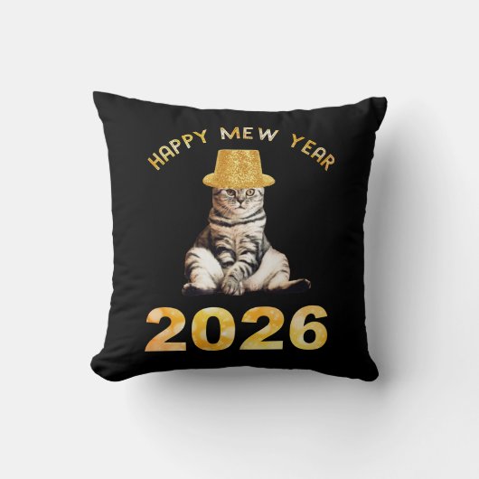 Happy Mew Year 2026 クッション (正面)