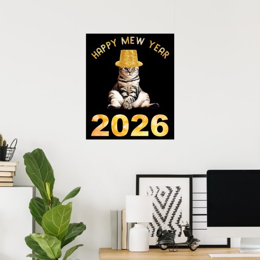 Happy Mew Year 2026 ポスター (ホームオフィス)