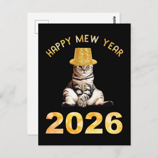 Happy Mew Year 2026 ポストカード (正面/裏面)