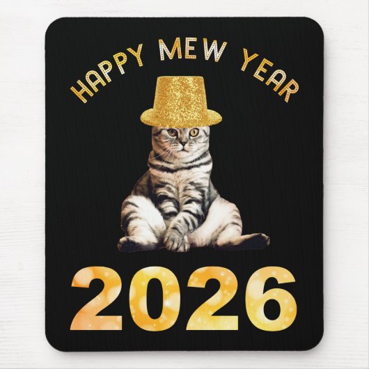 Happy Mew Year 2026 マウスパッド (正面)