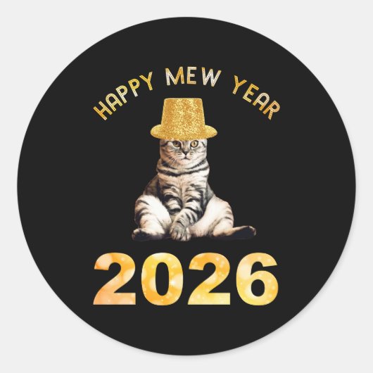Happy Mew Year 2026 ラウンドシール (正面)