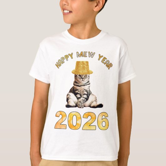 Happy Mew Year 2026 Tシャツ (正面)