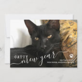 Happy Mew Year Cat写真新年ホリデーカード シーズンカード (正面)