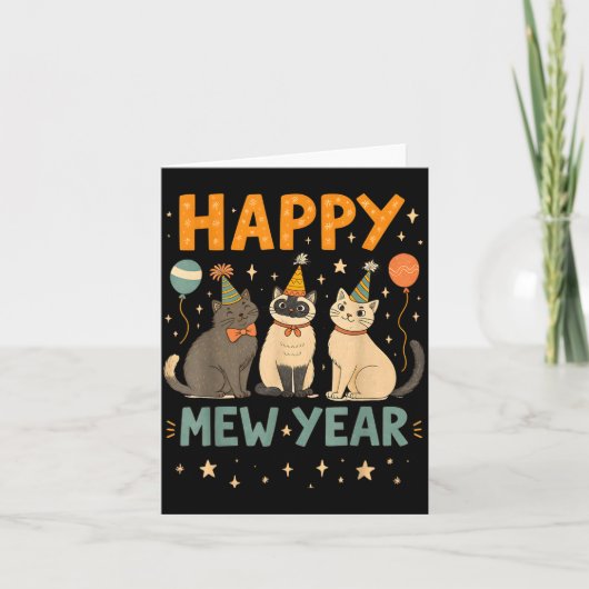 Happy Mew Year Cat Party  カード (正面)