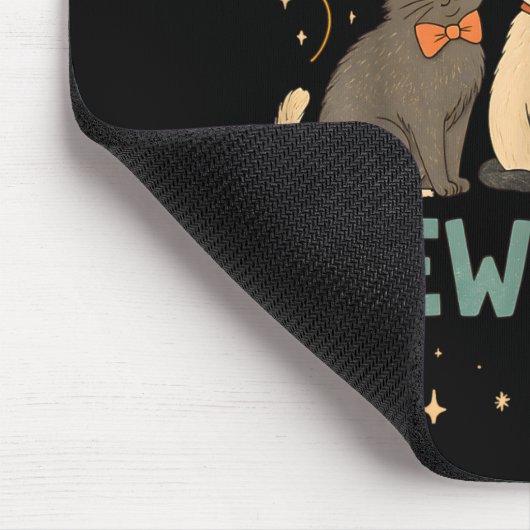 Happy Mew Year Cat Party  マウスパッド (コーナー)