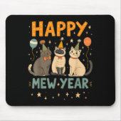 Happy Mew Year Cat Party  マウスパッド (正面)