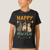 Happy Mew Year Cat Party  Tシャツ (正面)