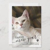 Happy Mew Year Cat Photo Pet Red New Years シーズンカード (正面)