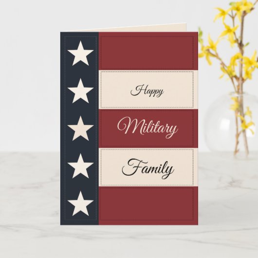 Happy Military Family Card – Personalized Gift カード (黄色い花)