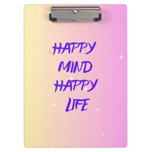 Happy Mind Clipboard – Motivational & Office Decor クリップボード (正面)