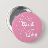 Happy Mind Happy Life Cute Button 缶バッジ (正面&裏面)