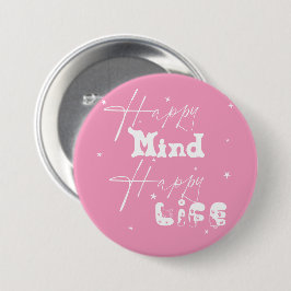 Happy Mind Happy Life Cute Button 缶バッジ