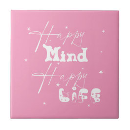Happy Mind Happy Life Cute Ceramic Tile タイル