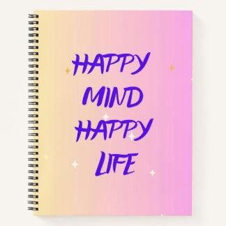 Happy Mind Spiral Notebook – Motivational ノートブック
