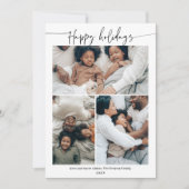 Happy Minimalist Christmas Winter 4-Photo Script シーズンカード (正面)