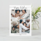 Happy Minimalist Christmas Winter 4-Photo Script シーズンカード (スタンド正面)