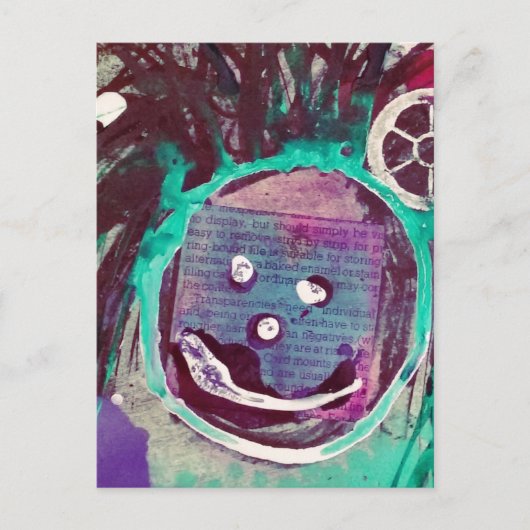 Happy Mixed Media Collage ポストカード (正面)