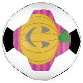 Happy Modern Big Orange Pumpkin Halloween サッカーボール (回転)