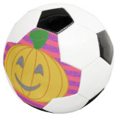 Happy Modern Big Orange Pumpkin Halloween サッカーボール (3/4)