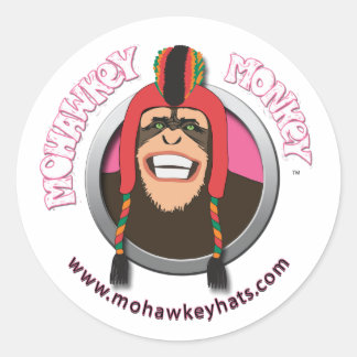 Happy Mohawkey Monkeyステッカー ラウンドシール