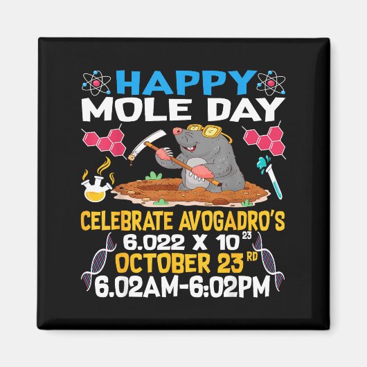 Happy Mole Day On 23rd October Chemistry Lover Wom マグネット (正面)