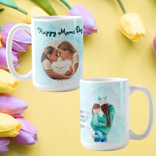Happy Moms Dayグリッター写真Mug Mothers Day Gift コーヒーマグカップ