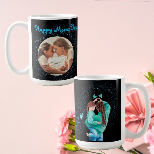 Happy Moms Dayグリッター写真Mug Mothers Day Gift コーヒーマグカップ