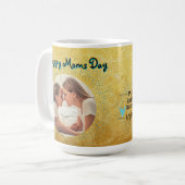 Happy Moms Dayグリッター写真Mug Mothers Day Gift コーヒーマグカップ (正面左)