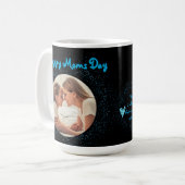 Happy Moms Dayグリッター写真Mug Mothers Day Gift コーヒーマグカップ (正面左)