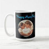 Happy Moms Dayグリッター写真Mug Mothers Day Gift コーヒーマグカップ (左)