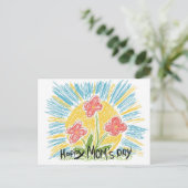 Happy Mom's Day – 花 – 葉書 ポストカード (スタンド正面)