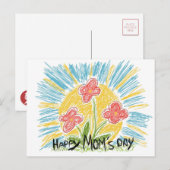 Happy Mom's Day – 花 – 葉書 ポストカード (正面/裏面)