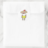 Happy Monkeyスタンプ ラウンドシール (バッグ)