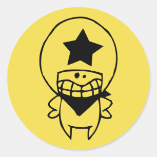 HAPPY MONSTER SHERIFF ROUNDステッカー ラウンドシール