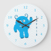 Happy Monster with First Name, Little Kid ラージ壁時計 (正面)