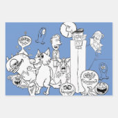 HAPPY MONSTERSラッピング紙フラットシートオブ3 ラッピングペーパーシート (正面3)