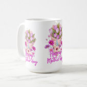 Happy Mother day Flower bouquet コーヒーマグカップ (正面左)