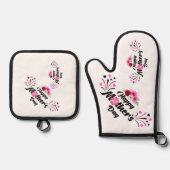 Happy Mother Day Modern Design 鍋つかみ&鍋敷きセット (正面)