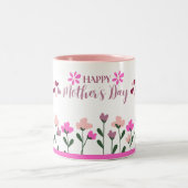 Happy Mother day multi Colour Design ツートーンマグカップ (中央)