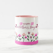 Happy Mother day multi Colour Design ツートーンマグカップ (中央)