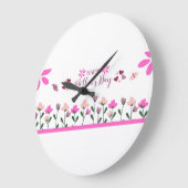 Happy Mother day multi Colour Design ラージ壁時計 (傾斜)