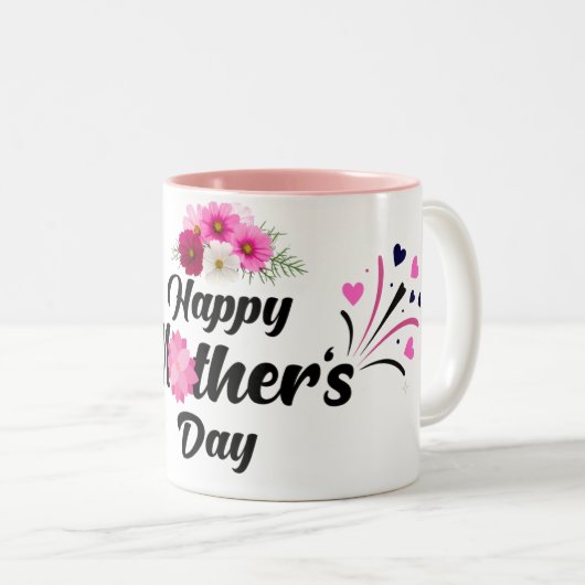 Happy Mother day unique modern design for gift ツートーンマグカップ (正面右)