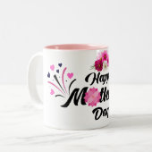 Happy Mother day unique modern design for gift ツートーンマグカップ (正面左)