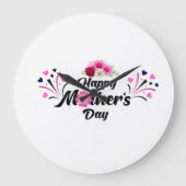 Happy Mother day unique modern design for gift ラージ壁時計 (正面)