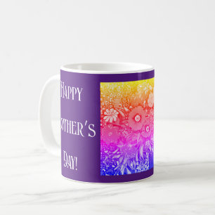 Happy Mother;s dayレトロな花束 コーヒーマグカップ