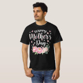 Happy Mother’s Day | 上品な花柄グラフィック Tシャツ (正面フル)