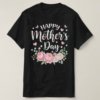 Happy Mother’s Day | 上品な花柄グラフィック Tシャツ